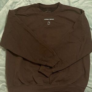 LONELY GHOST Dark Brown Crewneck Sweater